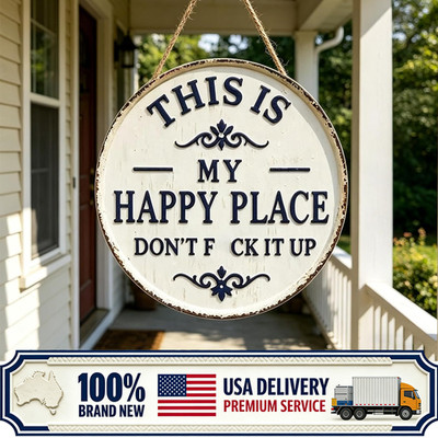 This Is My Happy Place Don't F It Up Metal Sign Vintage for Home Garden Man Cave