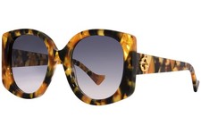 Gucci GG1257S 004 Sunglasses Women's Havana/Blue Gradient Butterfly Shape 53-mm