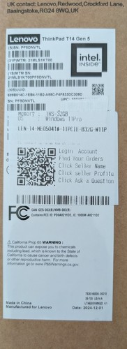 NEW! Lenovo ThinkPad T14 Gen 5 14" Laptop / 1 TB / 32 GB / Intel Ultra 7 / WNTY - Picture 9 of 13