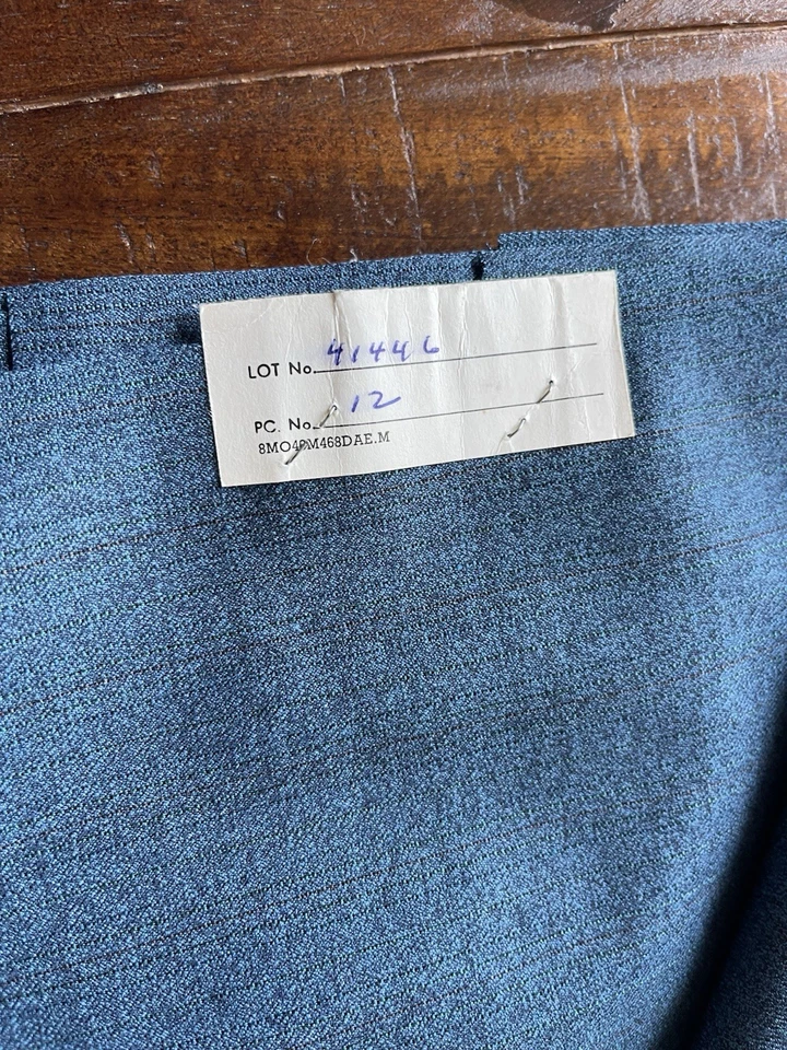 Tela de traje de lana vintage años 60/70 sarga azul verdoso 60 ancho stock muerto por comprar Foto 3 de 4
