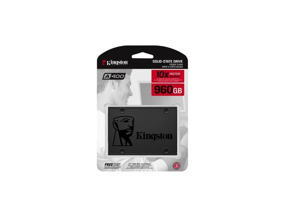 Kingston A400 960GB SATA 3 2.5" Internal SSD SA400S37/960G - HDD Replacement for - Image 3 of 4