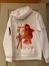 Taylor Swift White Hoodie Kangaroo Sweatshirt The Life of a Showgirl Small bonus