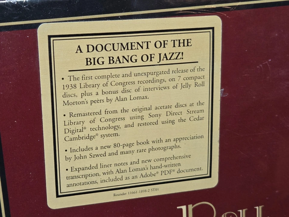 Jelly Roll Morton Complete Library of Congress Recordings Alan Lomax CD Set NEW - Image 3 of 4