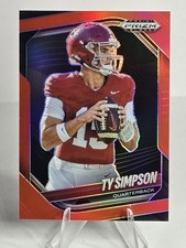 Ty Simpson 2025 Panini Prizm Black #152 Red Prizm SP /299 Alabama Color Match 📈