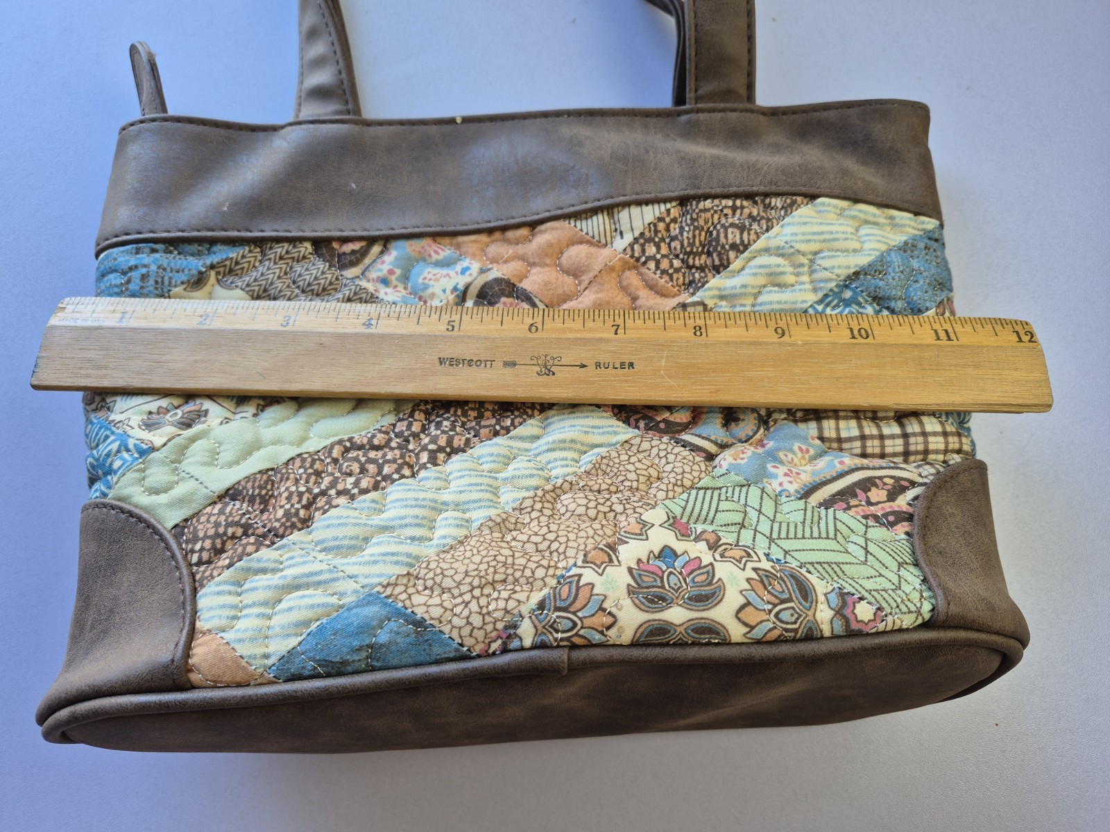 Donna Sharp Quilted Patchwork Handbag Totebag Ken… - image 8