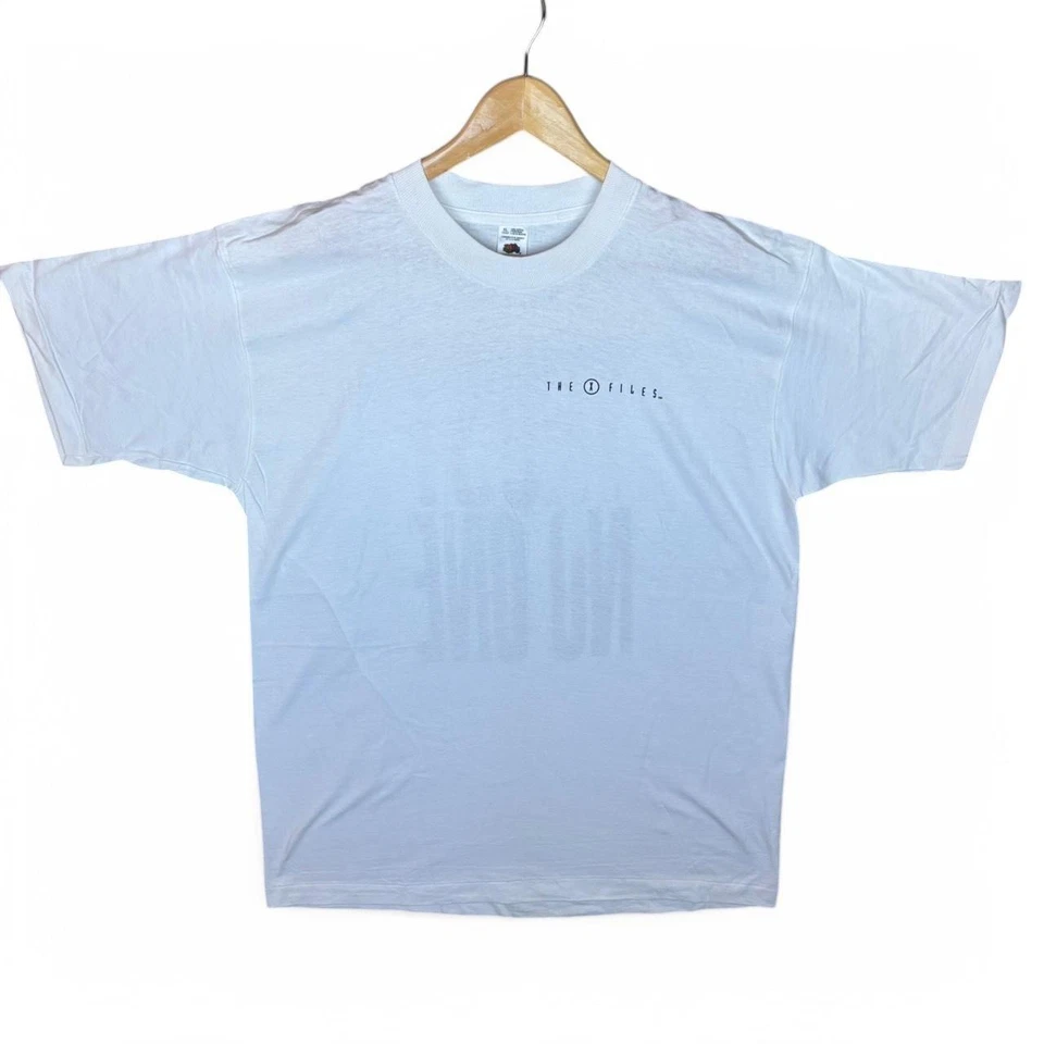 Vintage White 1995 Single Stitch X-Files T-Shirt Men's Size XL UFO Trust No One  - Image 2 of 4