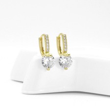 Gold Round CZ with small knot Hoop Earrings, Sku Y793