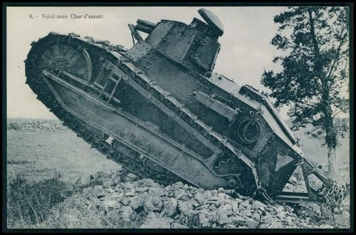 kk Military vehicle Tank WWI ww1 war original old c1915-1925 French postcard
