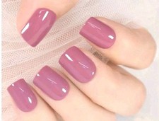 16 Fully Cured Gel Nail  Strips Wraps No UV Lamp Pink 6
