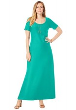 Jessica London Women's Plus Size Petite Stretch Cotton T-Shirt Maxi Dress