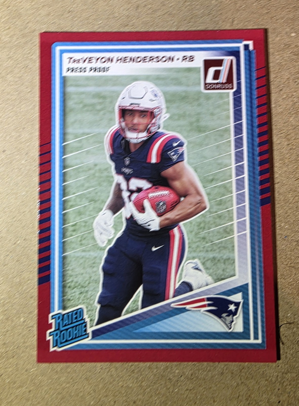 Panini Donruss 2025 Treveyon Henderson 332 Rated Rookie Press Proof Red Patriots
