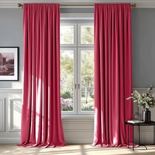 MIULEE Berry Velvet Curtains Thermal Insulated 52"W x 96"L Pack of 2 ,