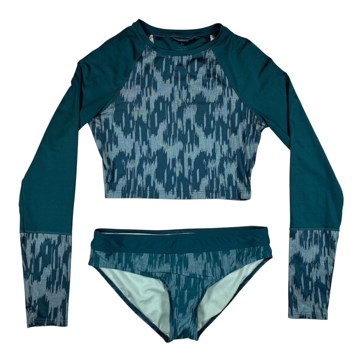 prAna Ramba M Bottom / Edge Wave S Cropped top Deep Verde Colorblock Swimwear