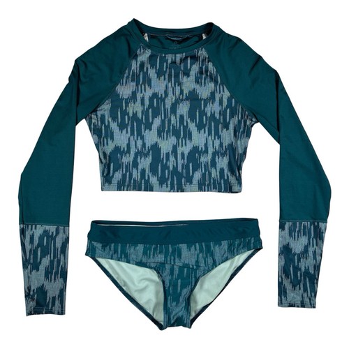prAna Ramba M Bottom / Edge Wave S Cropped top Deep Verde Colorblock Swimwear