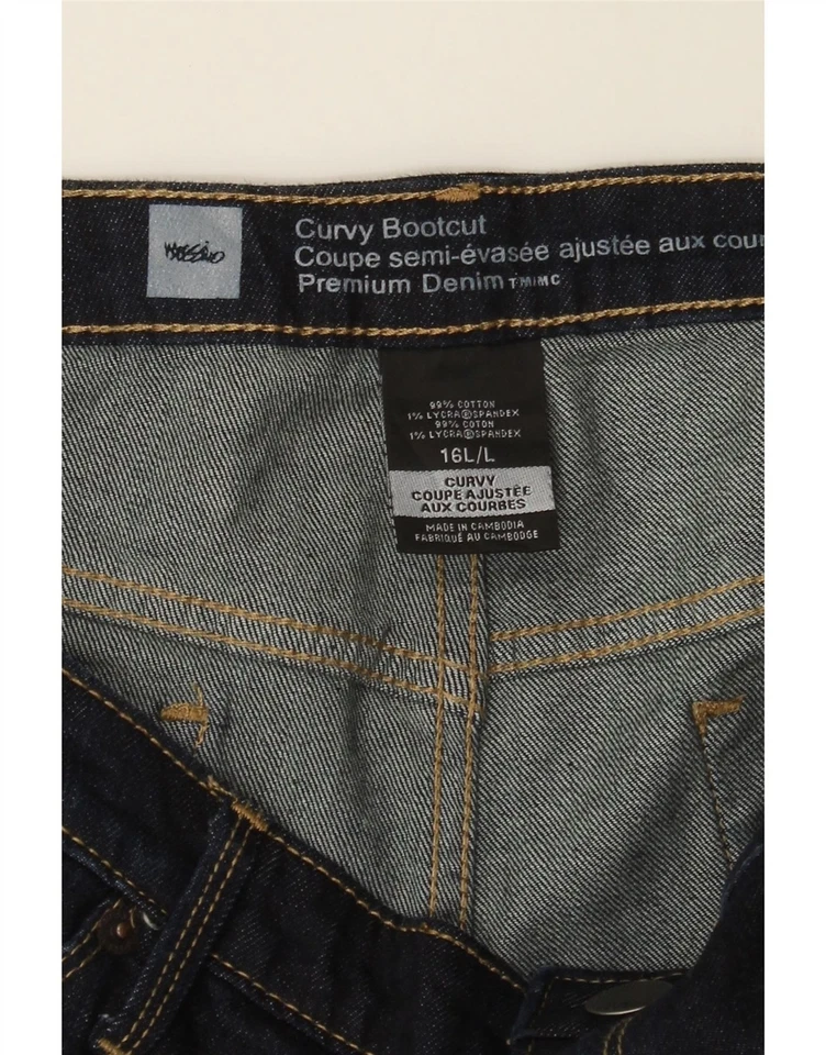 Pantalones de mezclilla MOSSIMO para mujer con curvas corte boot EE. UU. 16 2XL W36 L36 azul marino algodón CP06 Foto 3 de 3