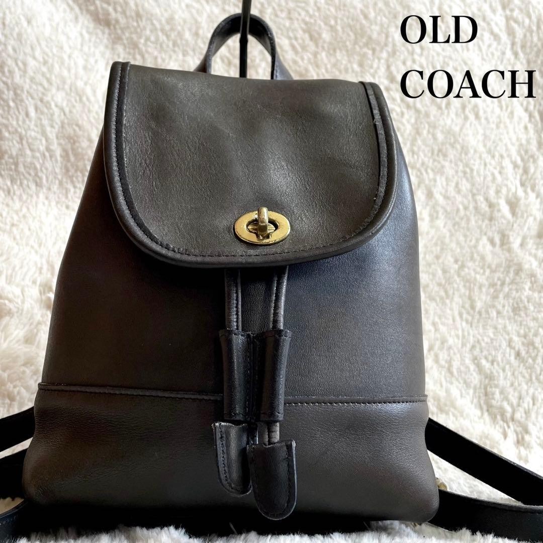 COACH 9960 Vintage Mini Backpack Turnlock Leather Black Gold  display picture 2