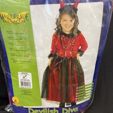 Kids Devilish Diva Size Medium 8-10 Costume