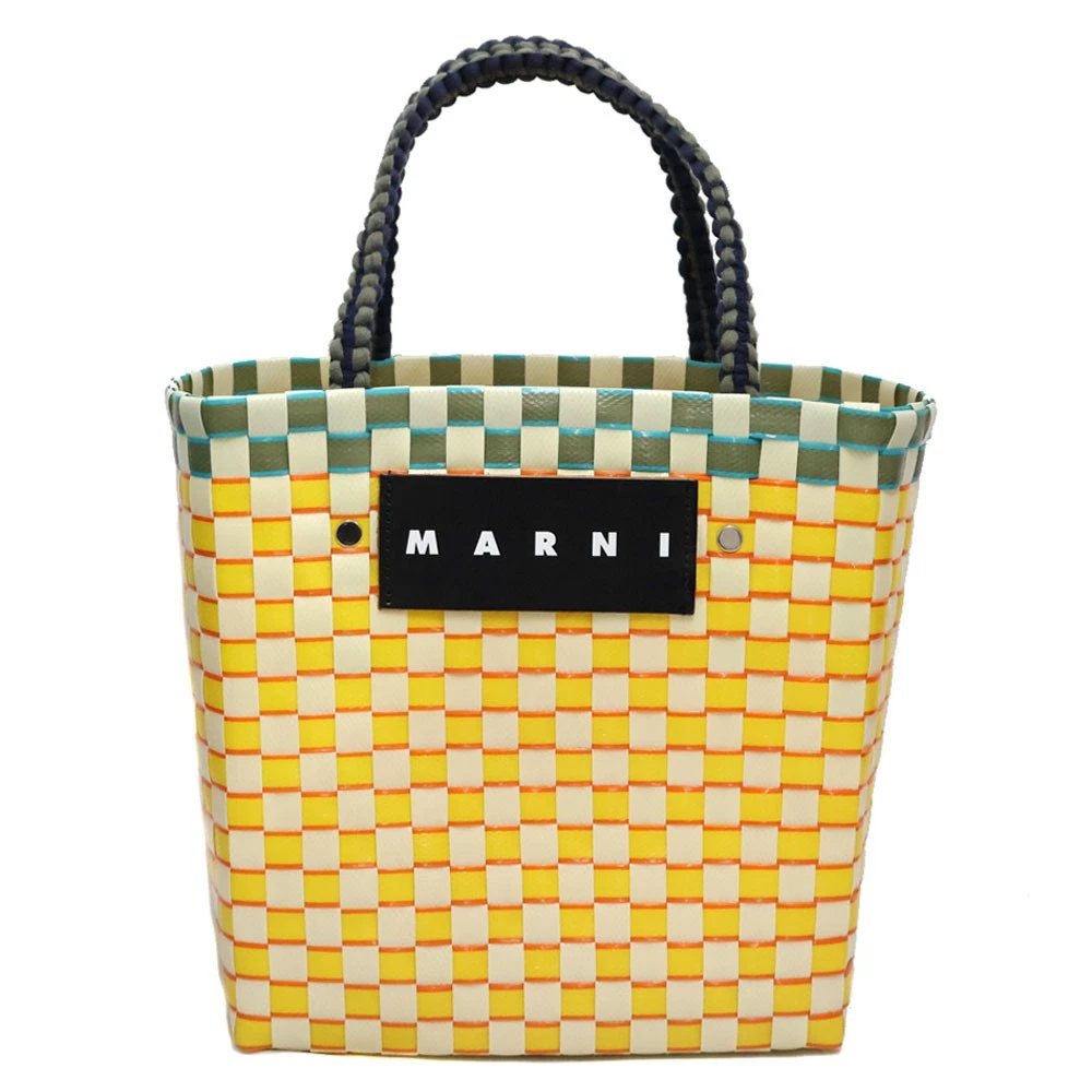 バッグ MARNI MARKET grey+yellow shopping bag バッグ MARNI MARKET grey+yellow shopping bag Marni PVC Tall