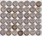 1940-1964 Silver Washington Quarters Lot - 42 Coins Mixed Dates 90% Silver