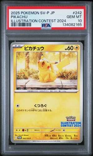 2025 POKEMON JAPANESE SV-P PROMO ILLUSTRATION CONTEST 2024 #242 PIKACHU PSA 10