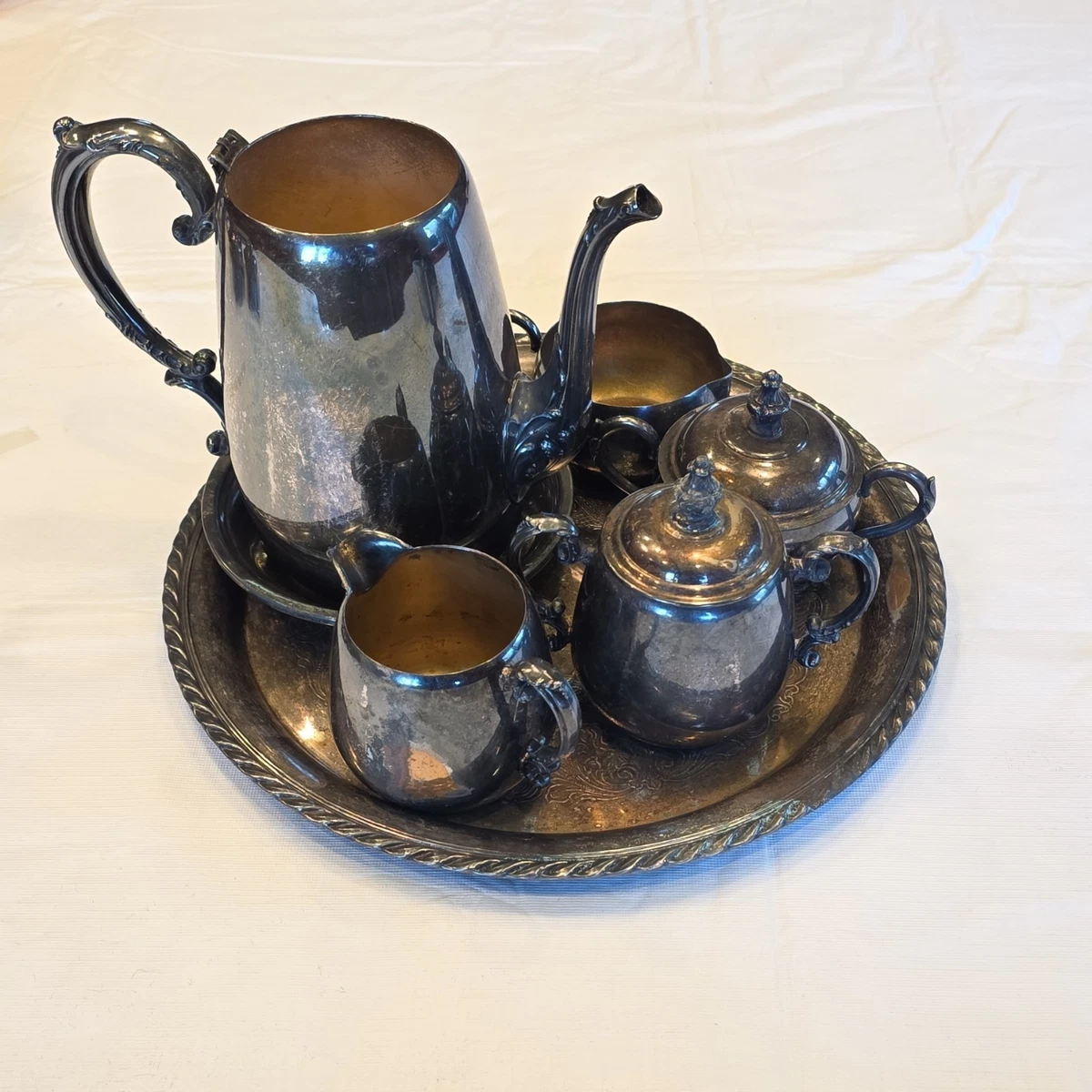 Wm. Rogers & Son Antique US Silver-Plated Teapots, Coffee Pots