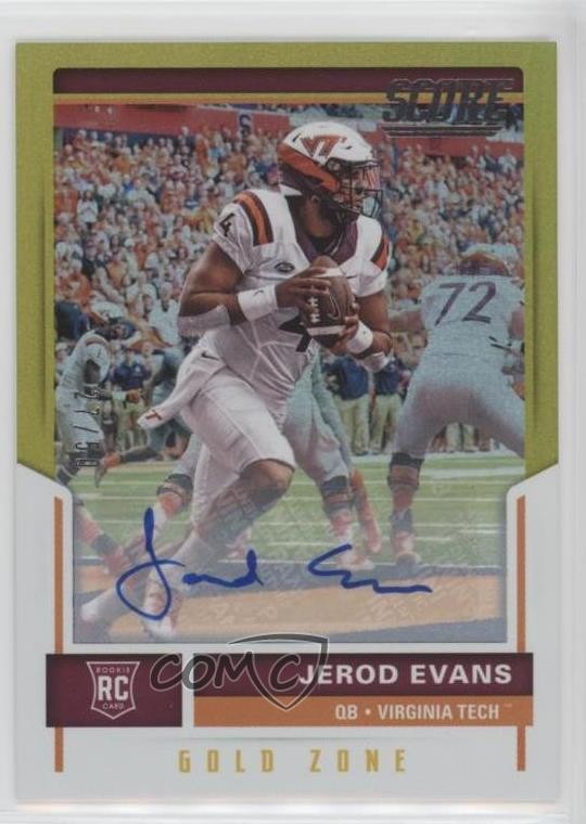 2017 Score Rookie Signatures Gold Zone 27/50 Jerod Evans #412 Auto RC z7h