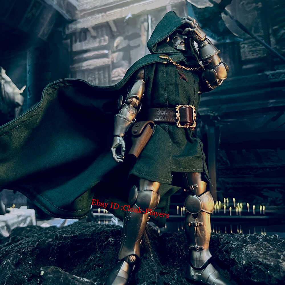 New 1/12 Custom Wired Cape Cloak Set Clothes For 6''ML Doctor Doom