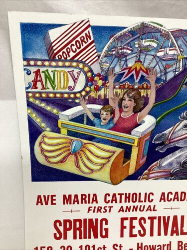 Ave Maria Catholic Academy 1st Annual Festival Carnival Ride Poster~Howard Beach - Picture 2 of 9