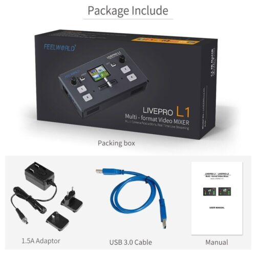 FEELWORLD LIVEPRO L1 V1 Multi Format Video Mixer Switcher Live Stream 4 HDMI - Picture 2 of 12