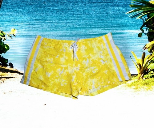 IL SOLE Women's Board Shorts Swim Shorts Bottoms Yellow WATERCOLOR Sz XL Juniors