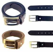 Men Smooth Buffalo Leather Belt 1-1/2 Inch Wide with Interchangeable Buckle