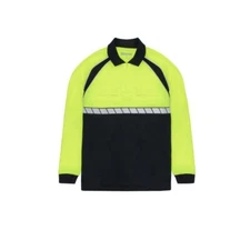3XL BLAUER 8143 MENS LONG SLEEVE HI-VIS COLORBLOCK PERFORMANCE POLO POLICE SHIRT
