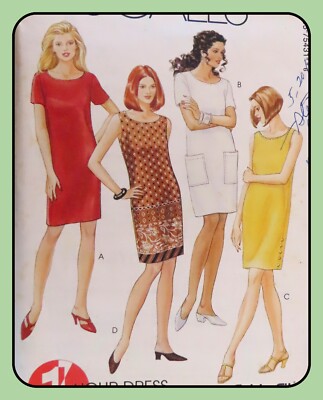 Misses Loose-fitting DRESS Pattern 4 Styles Round Neck McCall's 7543 Vtg 1995