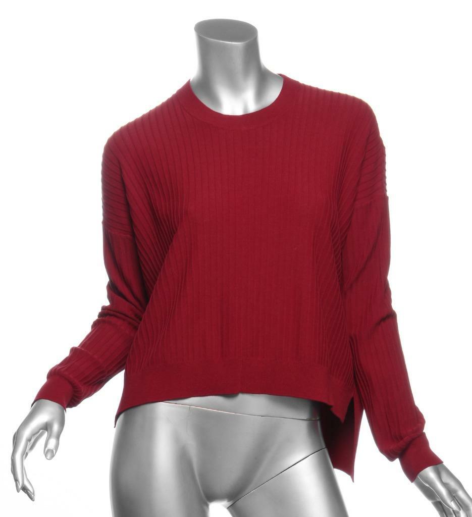 ACNE STUDIOS ISSY RIB Womens Red Cotton Cropped Ribbed Loose
