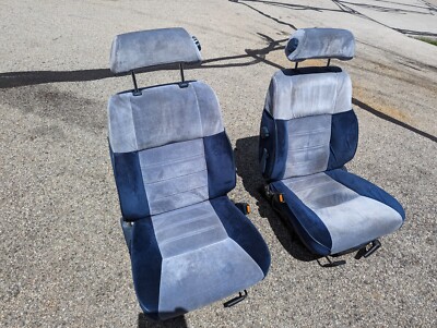 85 NISSAN Z31 300ZX 2+0 SET OF 2 FRONT LEFT & RIGHT CLOTH SEAT OEM