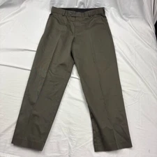 Men's 33x30 Dockers Dress Pants Olive Green Belt Loops Ft Crease Button Closure