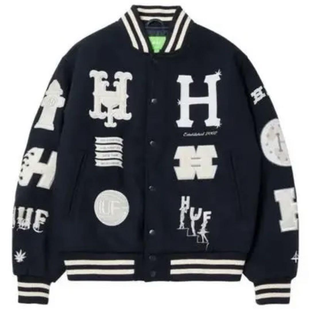 HUF 20th Anniversary Varsity Jacket Wool Blend Satin Lined New | eBay