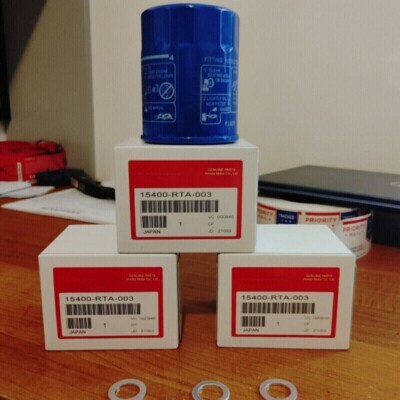 3PCS Oil Filters With Drain Plug Washer 15400-RTA-003 New Sealed Fast Ship