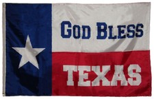 3x5 God Bless Texas 150D Woven Poly Nylon Flag 5x3 Banner Grommets Heavy Duty