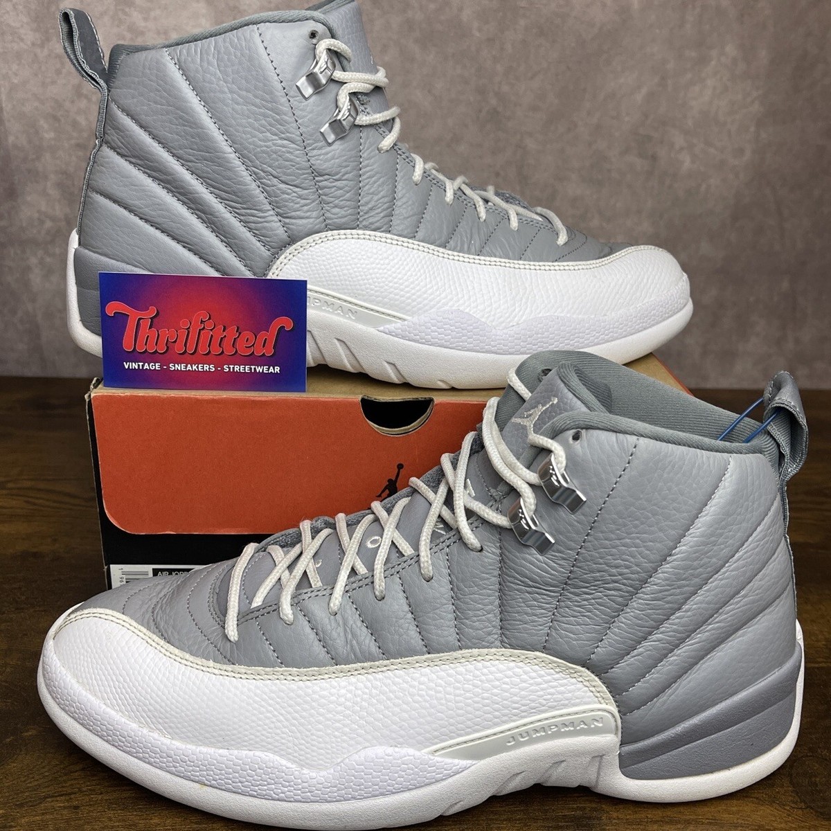 Jordan 12 Stealth 2022 Size 12 CT8013-015 Grey White OG Rare  display picture 3