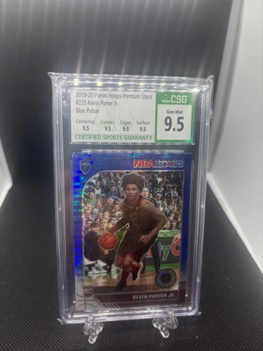 2019-20 NBA Hoops Premium Stock Kevin Porter Jr. RC Blue Pulsar #225 CGC 9.5