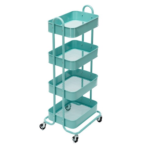 3 oder 4 Ebenen Rollwagen Allzweckwagen Metall Aufbewahrung Organizer Küche Bad Regal - Bild 32 von 44