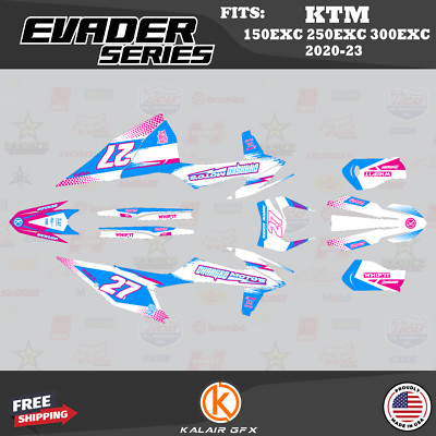 Graphics Kit for KTM  150EXC, 250EXC, 300EXC 2020 2021 2022 2023 Evader-Mag Cyan