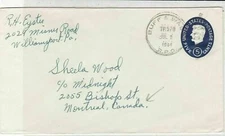 U.S. 1964 Five Cents Stamp Cover to Canada Ref 33549