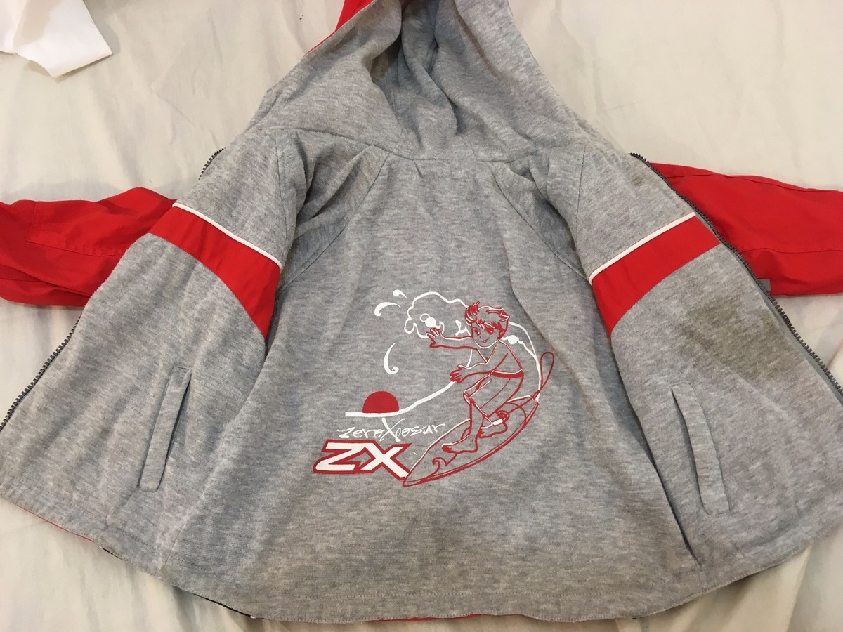 Children Youth Zero Xposure ZX Reversible Gray Red Full Zip Jacket