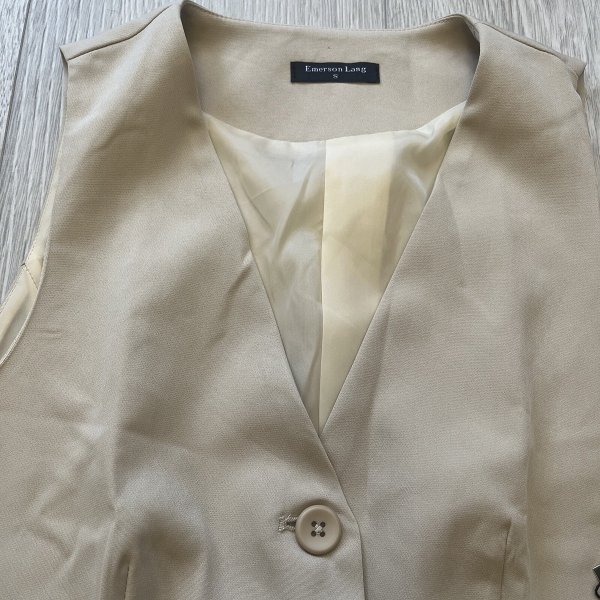 humoresque vest (  nude beige ) Long pinstriped vest - Beige | Benetton