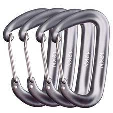 Carabiner Clips 12 25 Kn Aluminium D Ring Heavy Duty Lightweight Caribeaners For