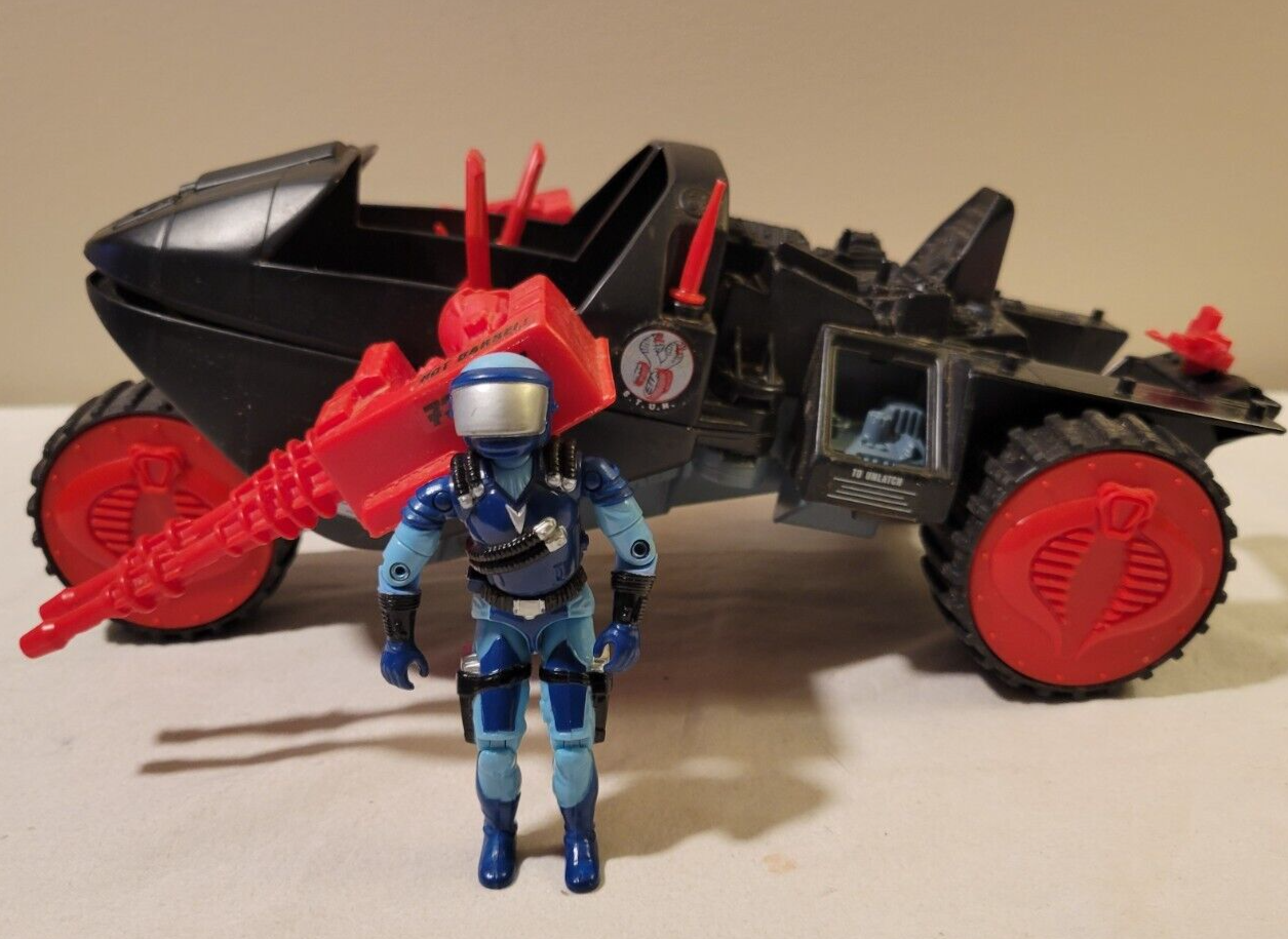 Hasbro GI Joe Cobra Stun Vehicle with Motor Viper Figure Vintage 1986