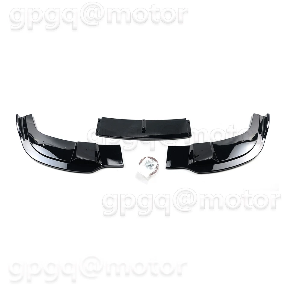 Kit de labios de parachoques delantero negro brillante estilo 04-10 H para BMW Serie 5 E60 E61 M Sport Foto 3 de 4