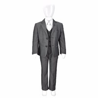 Kids Boys Designer 3 Piece Formal Suit Blazer Waistcoat Trousers Grey Ages 1-15 Kids Boys Designer 3 Piece Formal Suit Blazer Waistcoat Trousers Grey Ages 1-15